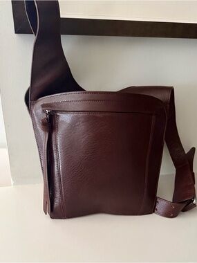 Lemaire Crossbody Messenger Leather Bag in Dark Brown for Mens